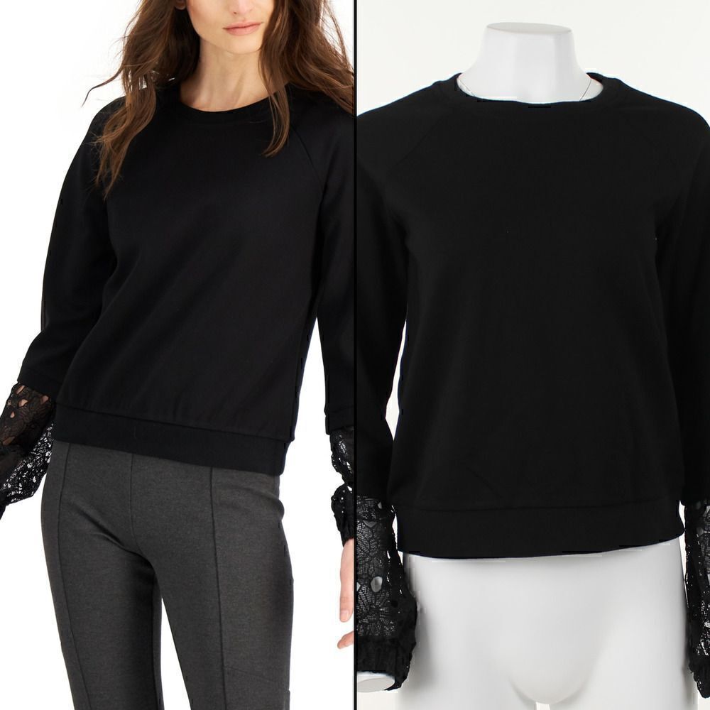 Donna Karan Lace-Inset Sweatshirt